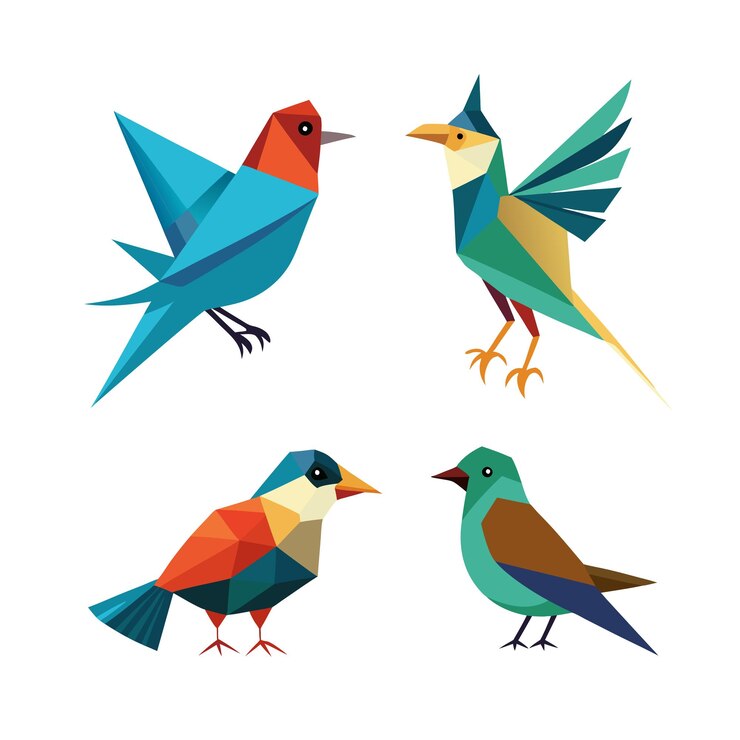 Colección de aves planas