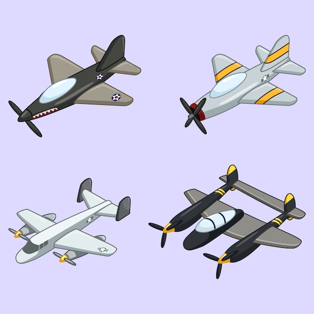 Vector colección de avión de la vendimia