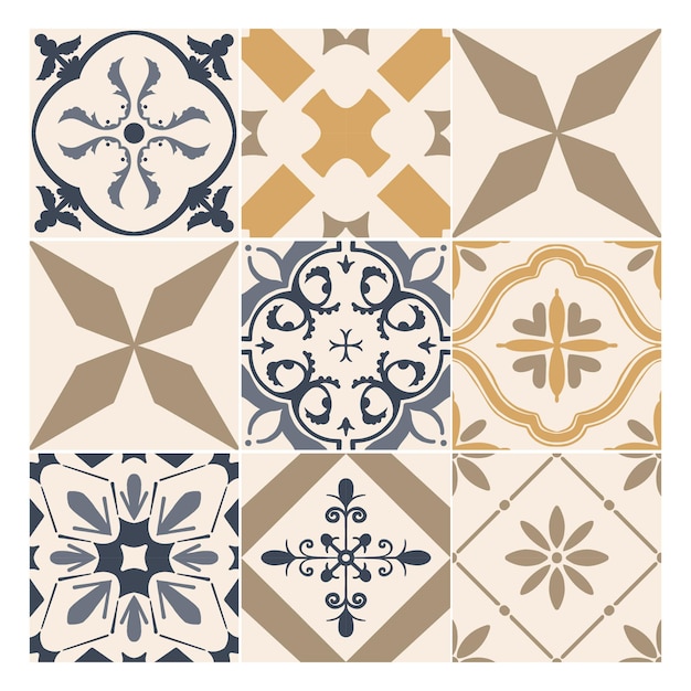 Vector colección de azulejos decorativos abstractos
