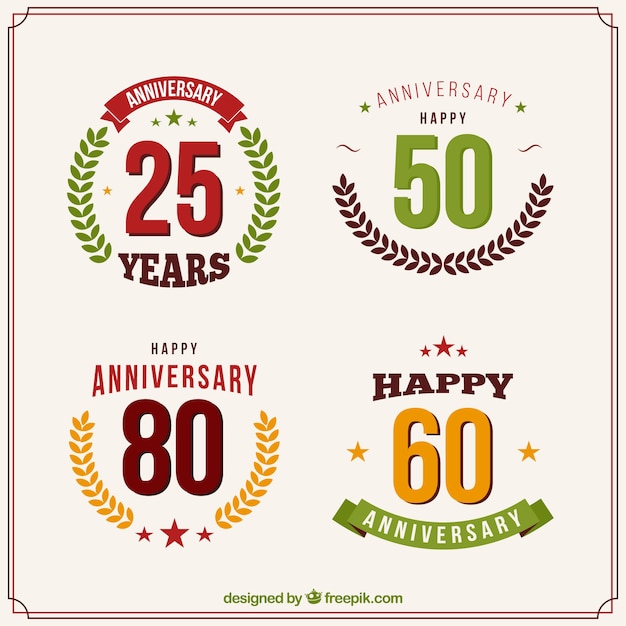 Colección de badges de aniversario