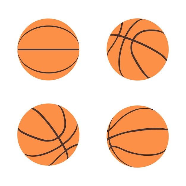 Una colección de baloncesto vectorial para composiciones artísticas.