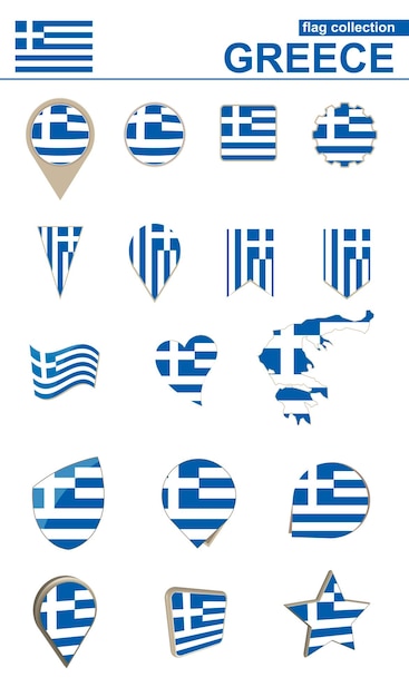 Colección de la bandera de Grecia Gran juego para el diseño