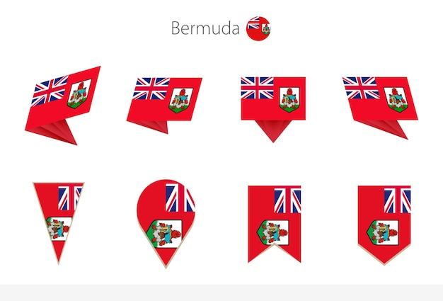 Colección de la bandera nacional de Bermudas ocho versiones de banderas vectoriales de Bermudas