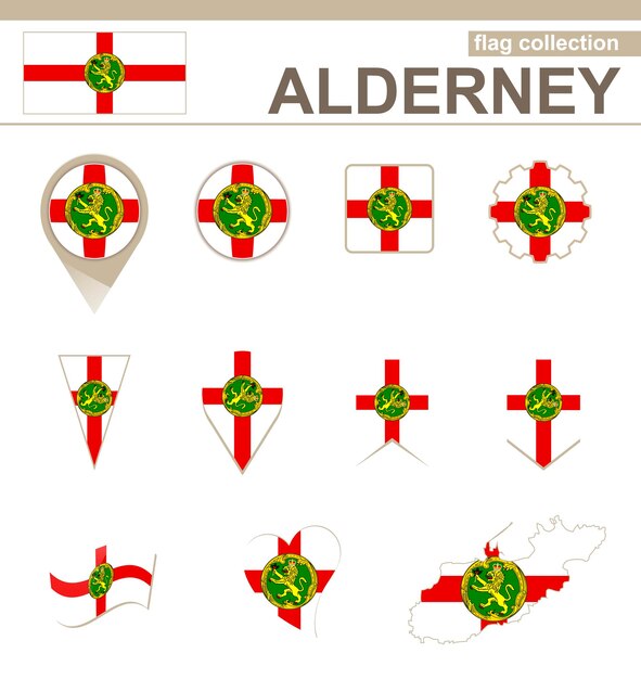 Colección de banderas de Alderney, 12 versiones