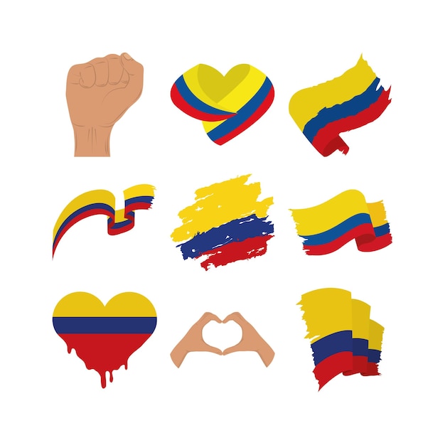 Colección de banderas de colombia