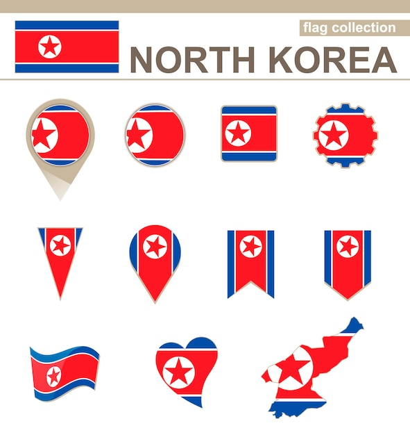 Colección de banderas de corea del norte, 12 versiones