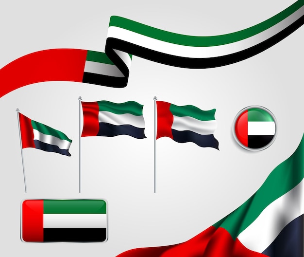 Colección de banderas de los Emiratos Árabes Unidos