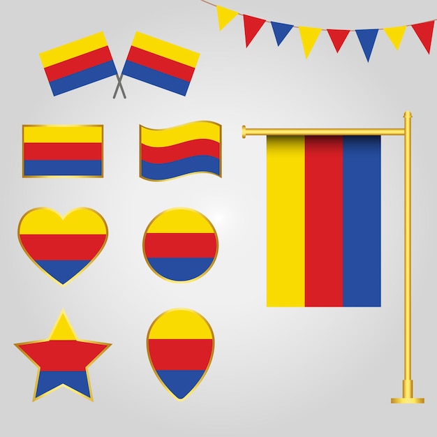 Vector colección de banderas del estado de holanda del norte en diferentes formas y emblemas