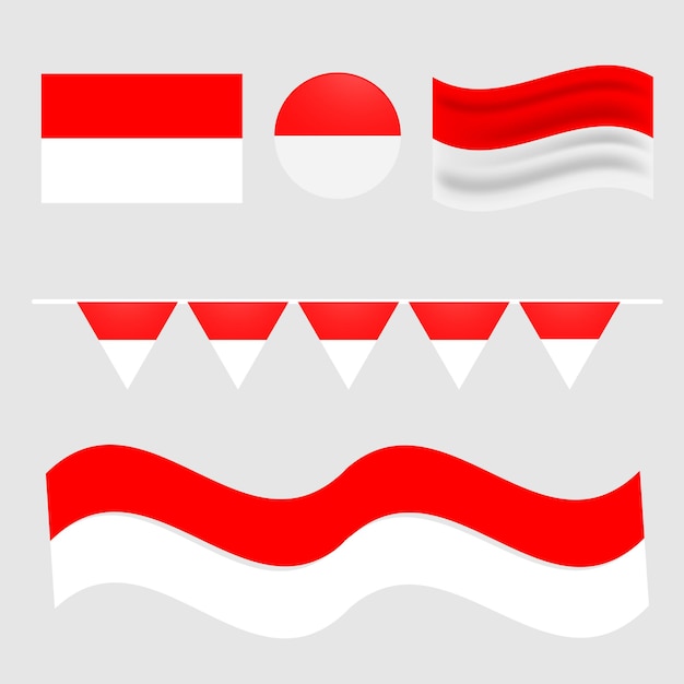 Colección de banderas de indonesia