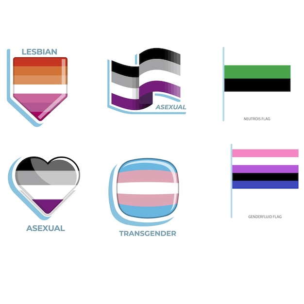 Colección de banderas del mes del orgullo lgbt