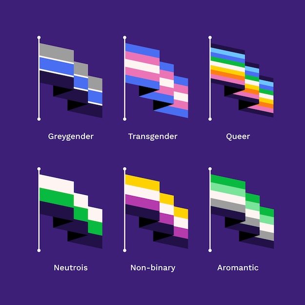 Colección de banderas del mes del orgullo lgbt