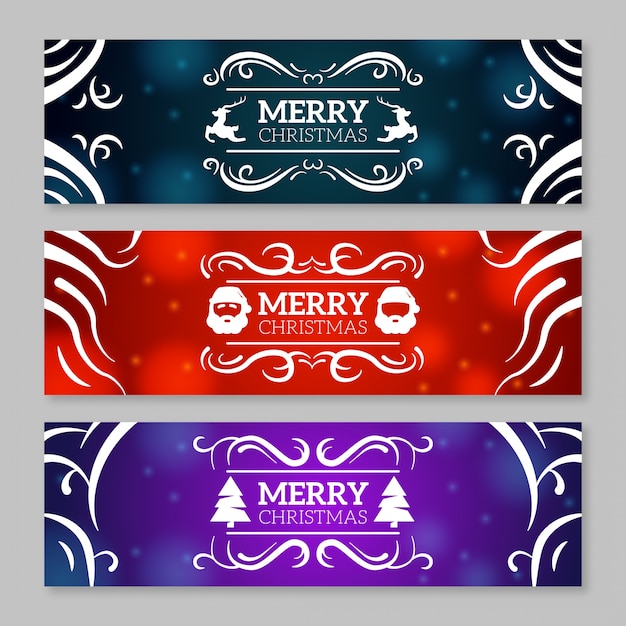 Vector colección de banner de navidad