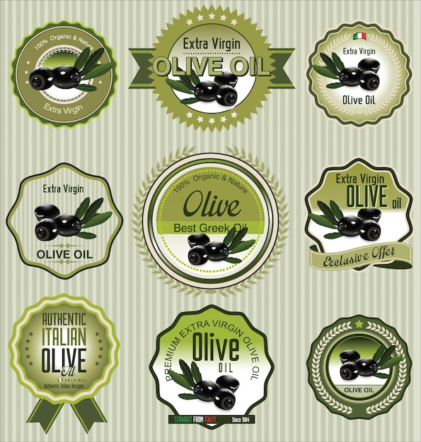 Colección de banner de oro verde oliva y negro