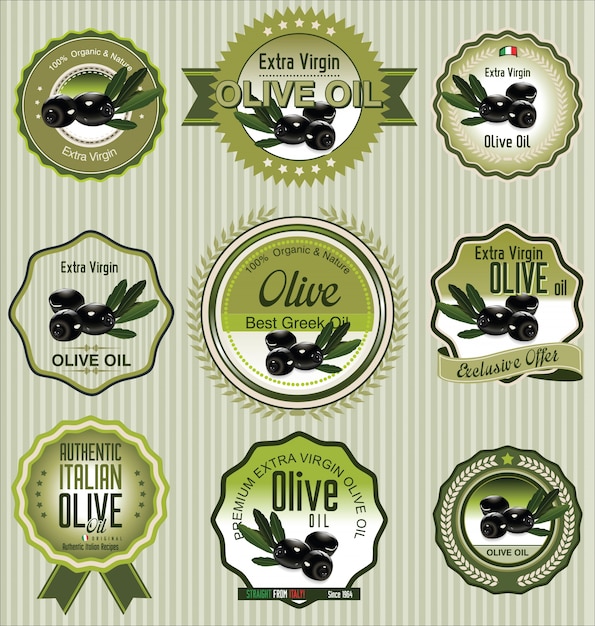 Vector colección de banner de oro verde oliva y negro