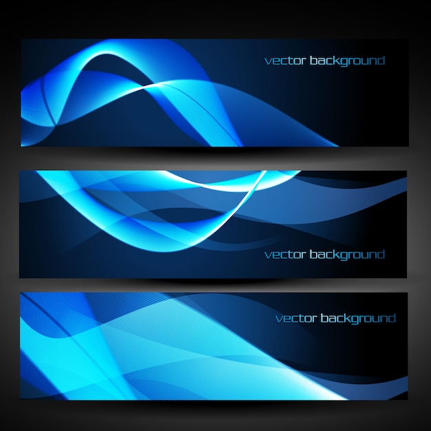 Vector colección de banners abstractos azules