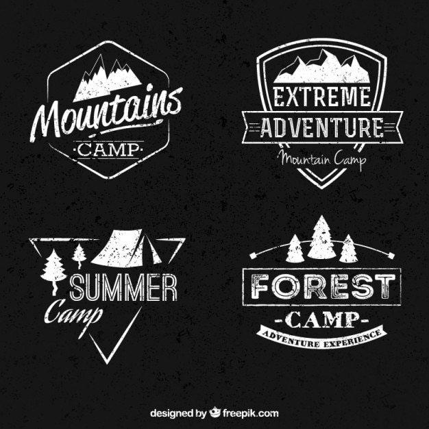 Colección de banners de campamento de montaña