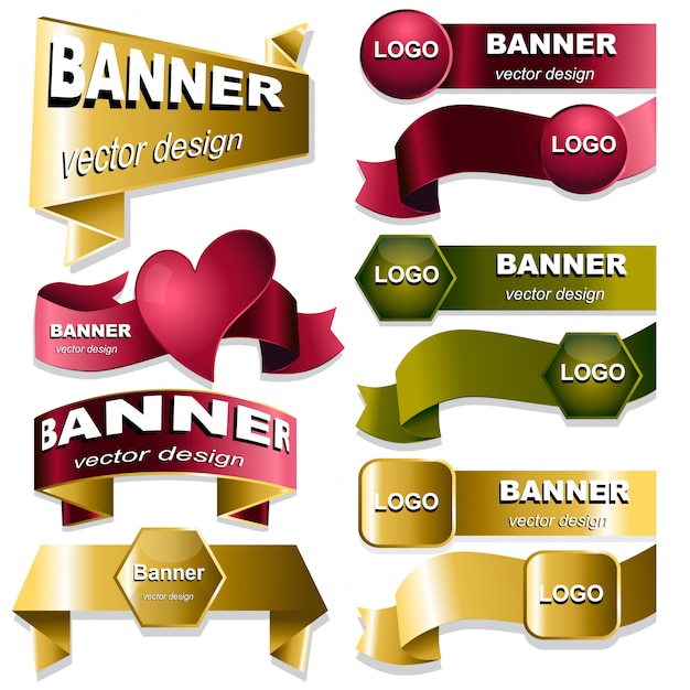 Vector colección de banners de cinta