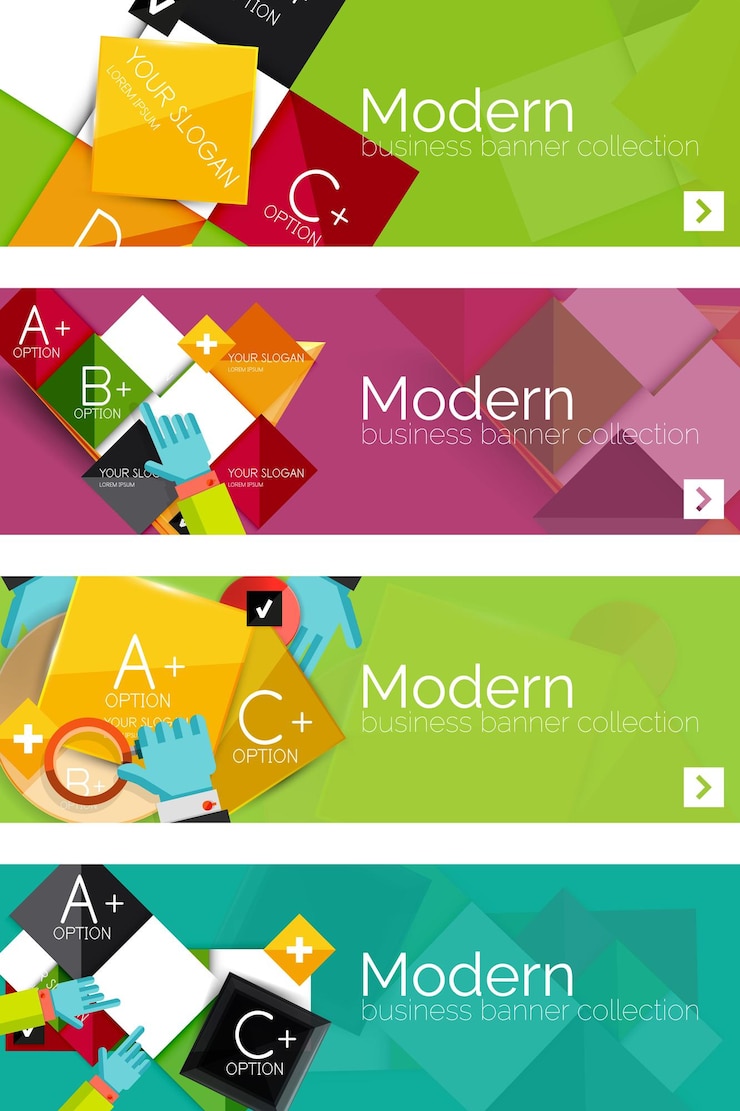Vector colección de banners y conceptos de infografía web plana varios conjunto universal