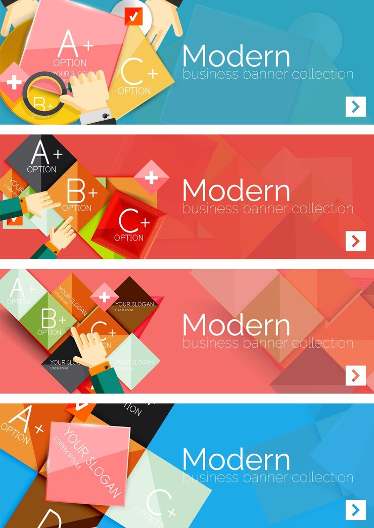 Vector colección de banners y conceptos de infografía web plana varios conjunto universal