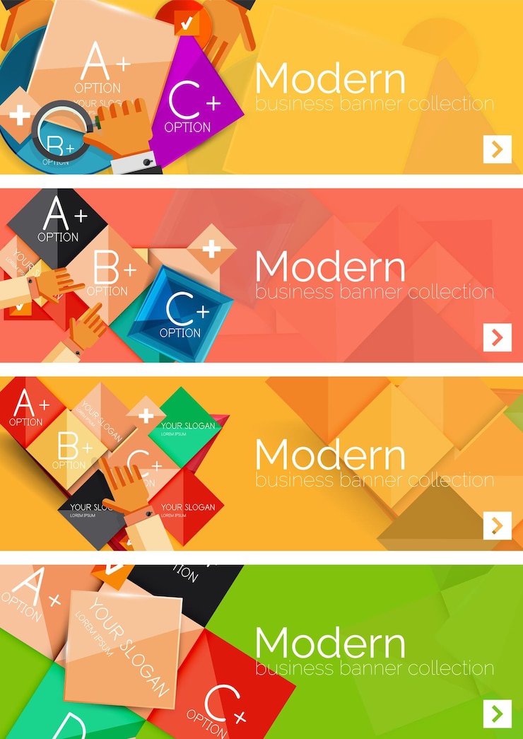 Vector colección de banners y conceptos de infografía web plana varios conjunto universal