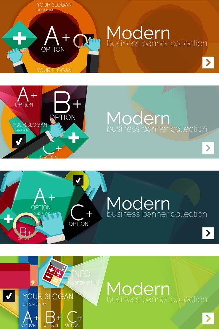 Vector colección de banners y conceptos de infografía web plana varios conjunto universal