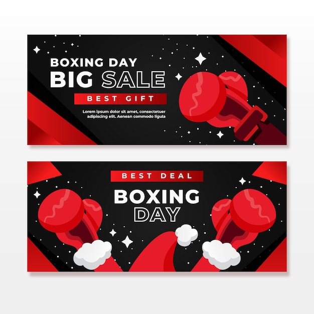 Colección de banners de eventos del día del boxeo