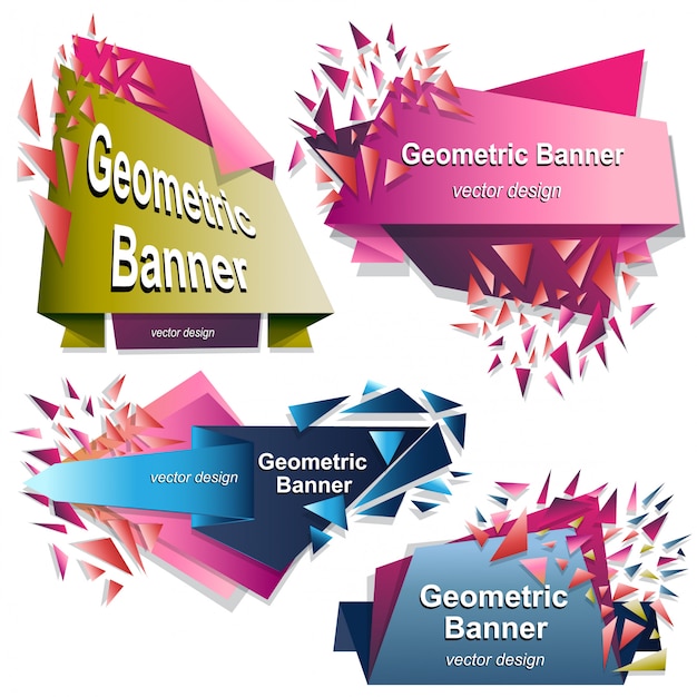 Vector colección de banners geométricos.