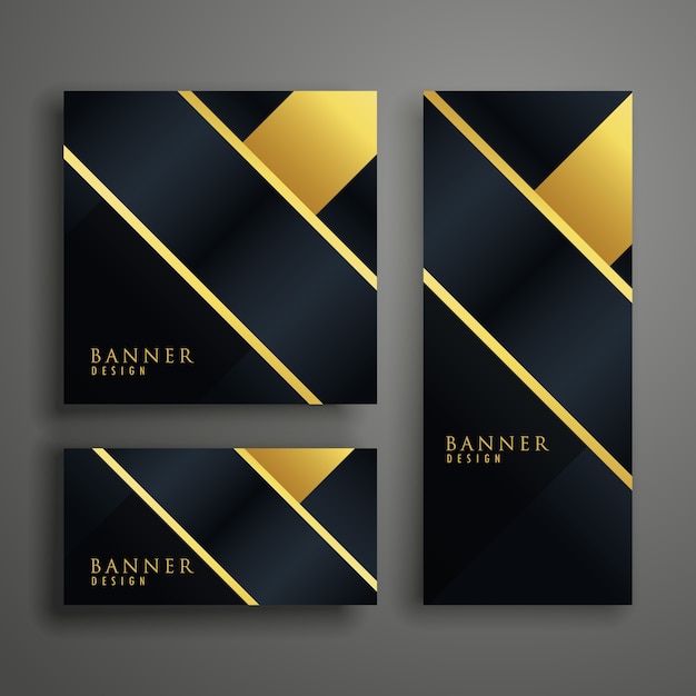 Vector colección de banners de lujo en formas diferentes