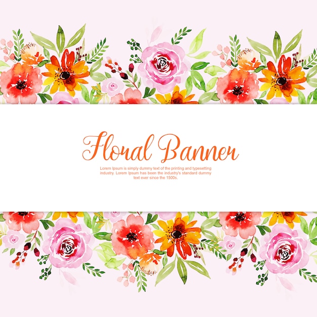 Colección de banners multiusos floral acuarela primavera