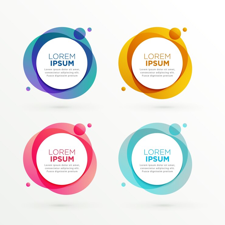 Vector colección de banners redondos