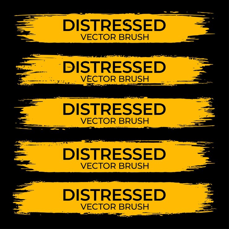 Vector colección de banners de trazos de pincel grunge, trazo de pincel. pincel, bolígrafo, marcador, tiza, angustiado