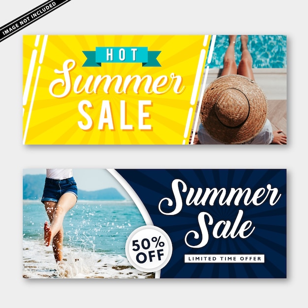 Vector colección de banners de venta de verano