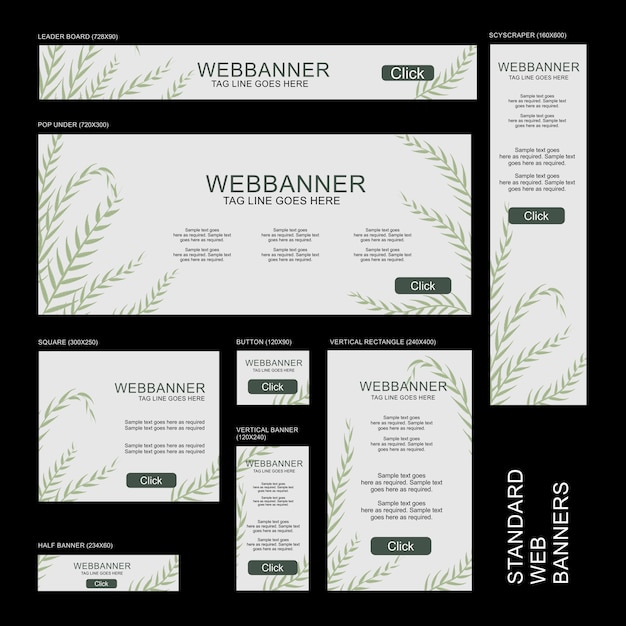 Colección de banners web - Botánico