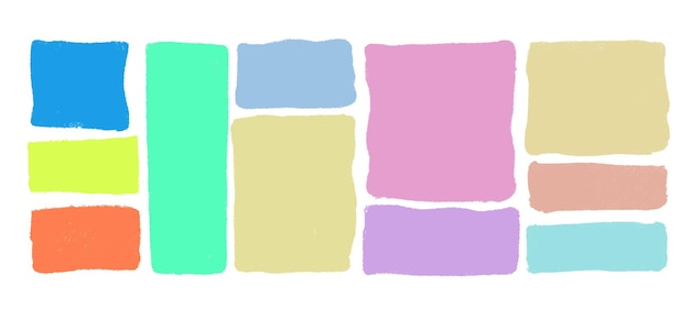Colección de bloques de colores pastel texturizados con pinceladas orgánicas perfectas para presentaciones