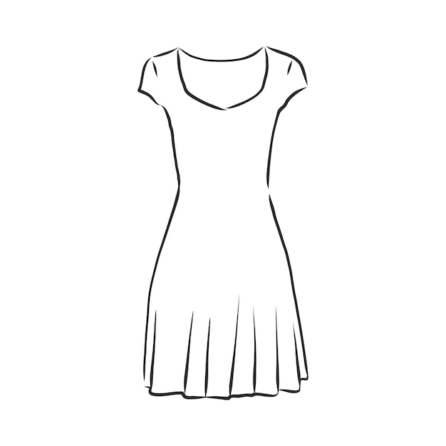 Colección de bocetos de vestidos de mujer Ilustración de vector dibujado a mano