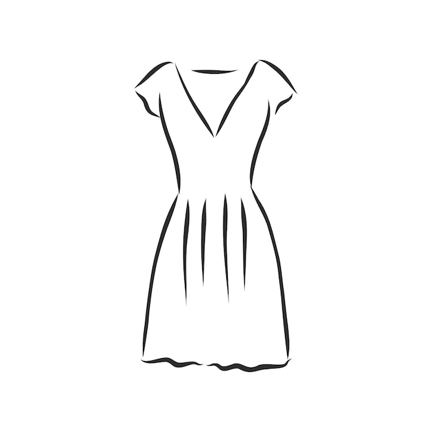 Colección de bocetos de vestidos de mujer Ilustración de vector dibujado a mano
