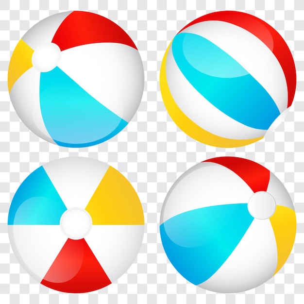 Colección de bolas de playa de colores