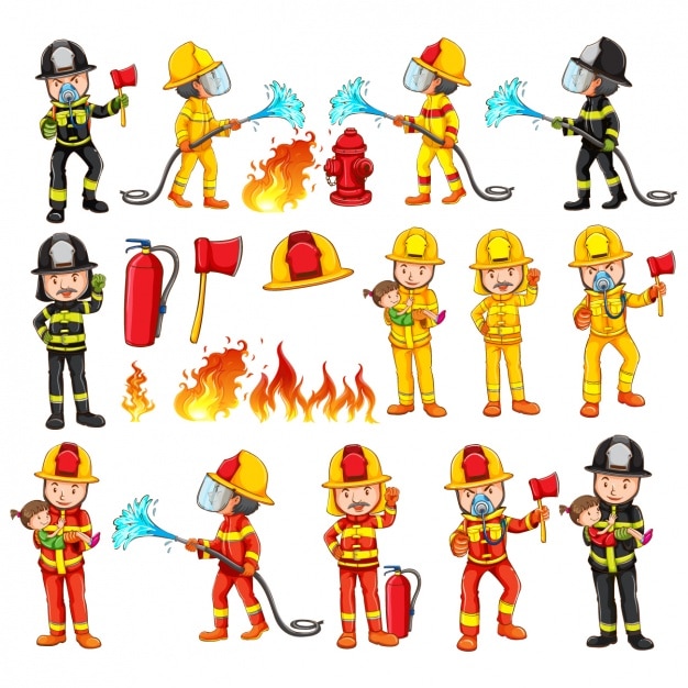 Vector colección de bomberos