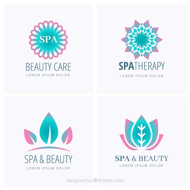 Vector colección de bonitos logos para spa