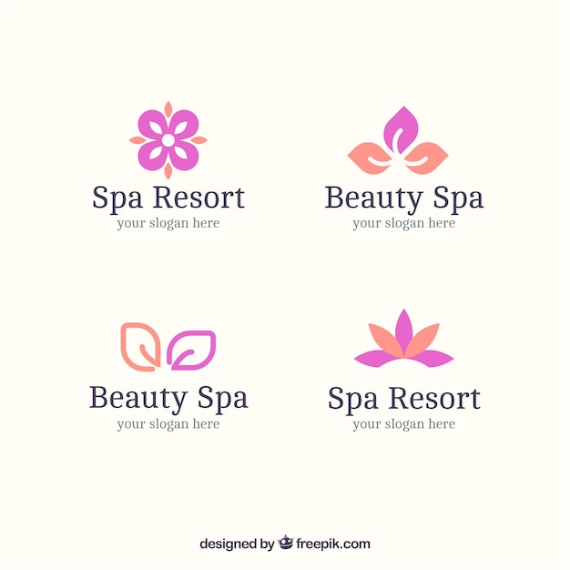 Vector colección de bonitos logos para spa