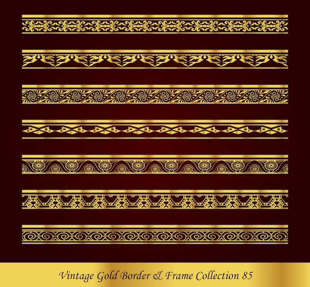 Colección de borde dorado de lujo vintage