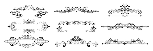 Colección de bordes decorativos vintage de vector libre