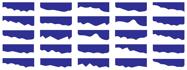 Colección de bordes de papel rasgados