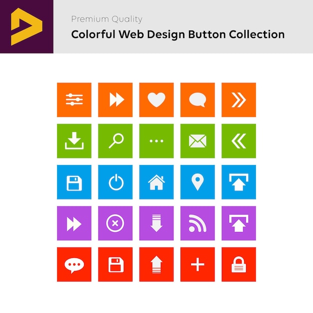 Vector colección de botones de diseño web coloridos