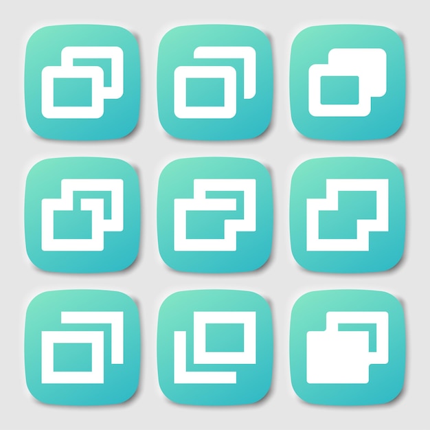Vector colección de botones con el icono de maximización