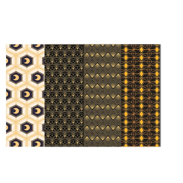 Colección de brillantes patrones de mosaico geométrico sin costuras de colores sin fin texturas de azulejos decorativos