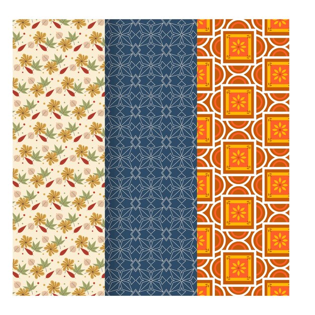 Colección de brillantes patrones de mosaico geométrico sin costuras de colores sin fin texturas de azulejos decorativos