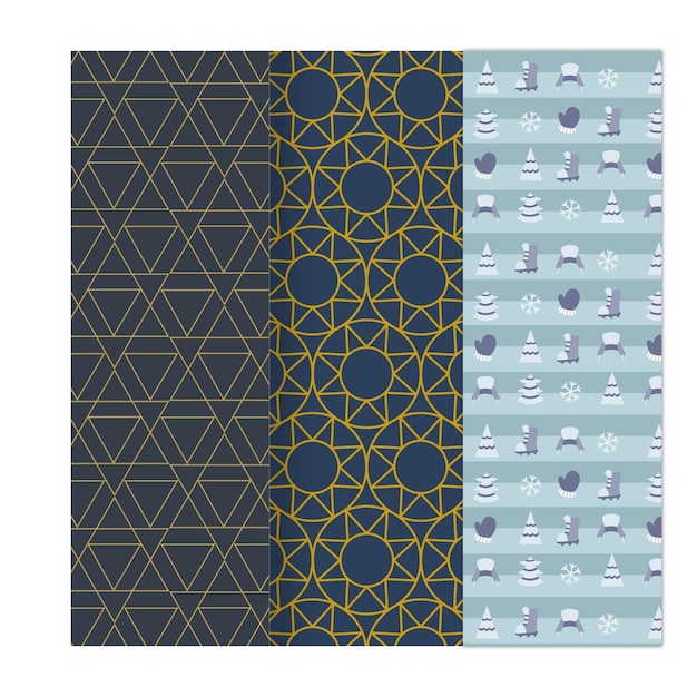 Colección de brillantes patrones de mosaico geométrico sin costuras de colores sin fin texturas de azulejos decorativos