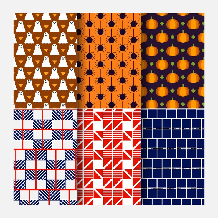 Vector colección de brillantes patrones de mosaico geométrico sin costuras de colores sin fin texturas de azulejos decorativos