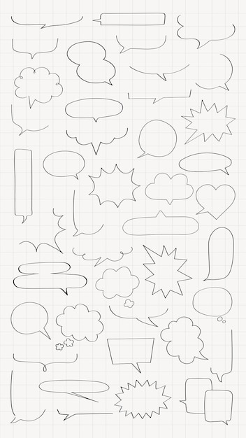 Colección de burbujas de habla en varias formas Burbujas de voz para cómics Burbujas De Voz para Diálogos Burbujasde Voz para Diseños Creativos Vector de Ilustración de Mensajes